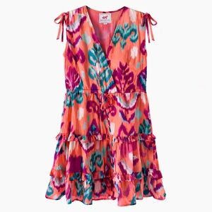 Banjanan Becca Tiered Mini Dress Abstract Boho Multicolor Size XS